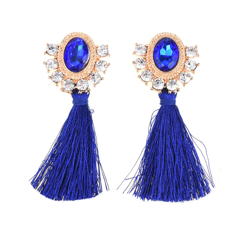 Retro jewelry, diamond-encrusted tassel earrings, AliExpress hot-selling, cross-border, one piece of accessories is sent on beha