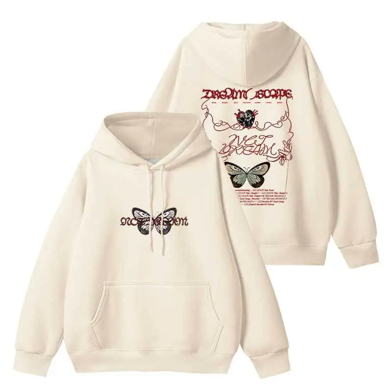 NCT DREAM Dream( )Scape Support هوديي مبطن بالصوف رفيع للرقص من القطن بأكمام طويلة وياقة بولو تي شيرت حلو طازج... #4