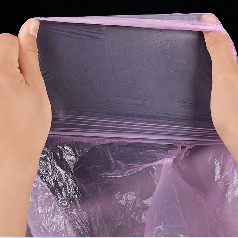 100pcs Portable Household Garbage Bag Thickened Environmentally Kitchen Garbage Bag Color Disposable Garbage Bags