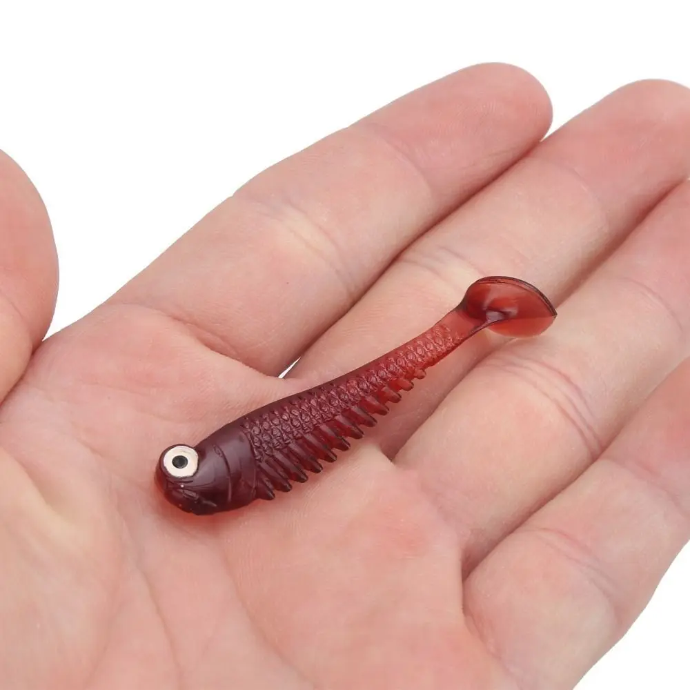 

50PCS Durable 5.5cm 1.2g Paddle Tail Swimbait Soft PVC Swim Baits Lightweight 5 Colors Artificial Fishing Lures Freshwater Use