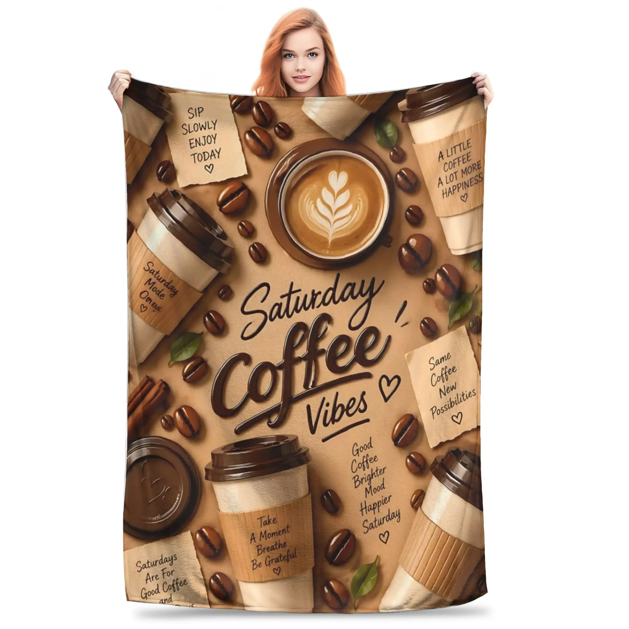 1PC Home Coffee Aesthetics media share ideas Blanket Throw Blanket  Novelty Warm Blanket Gift for Happy Halloween Give Thanks