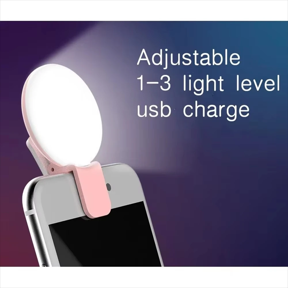 Portable LED Lamp Phone Live Video Beauty Light Universal Mobile Phone Selfie Fill Light USB Charge Photography Clip Ring Light