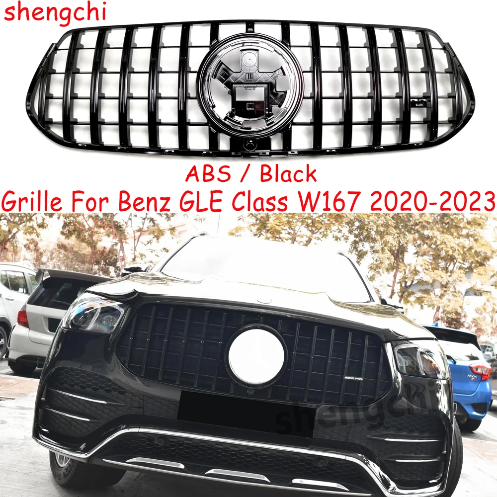 

GLE W167 GT Grill For Mercedes Benz GLE Class V167 GLE350 GLE400 GLE450 GLE53 SUV Sport Deluxe Edition Front Grill 2020-2023