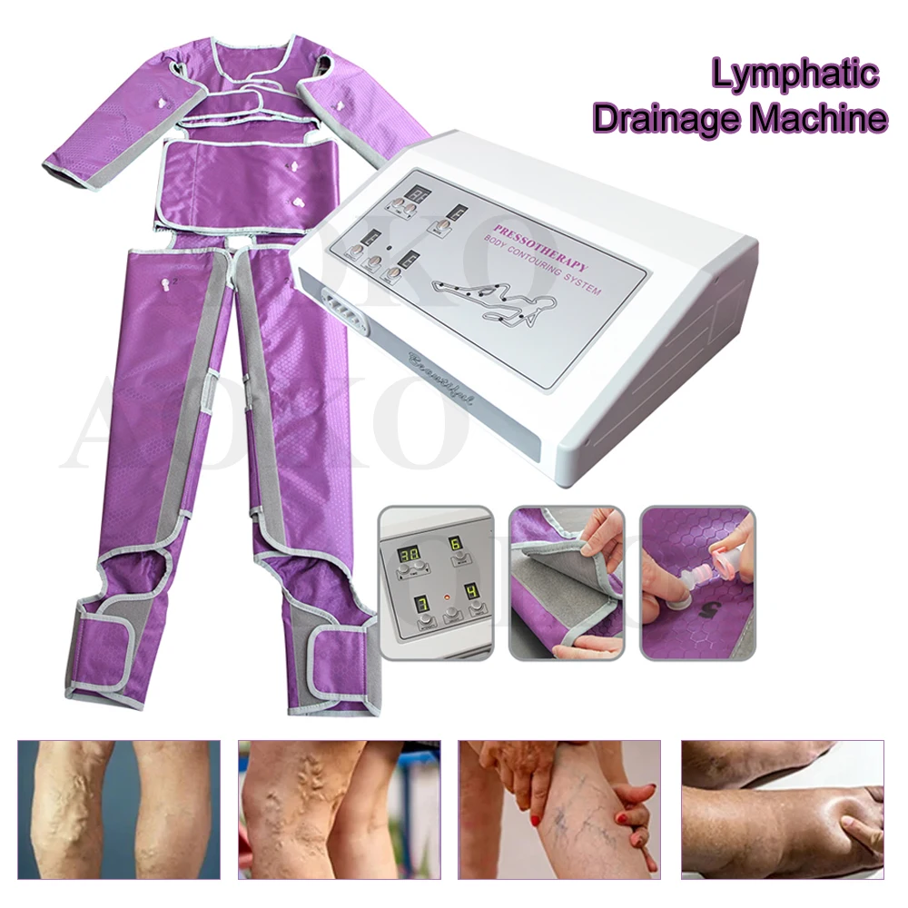 AOKO Lymphatic Drainage Machine Air Wave Pressure Sauna Suit Muscles Relax Weight Loss Arm Leg Foot Pressotherapy Massage Device