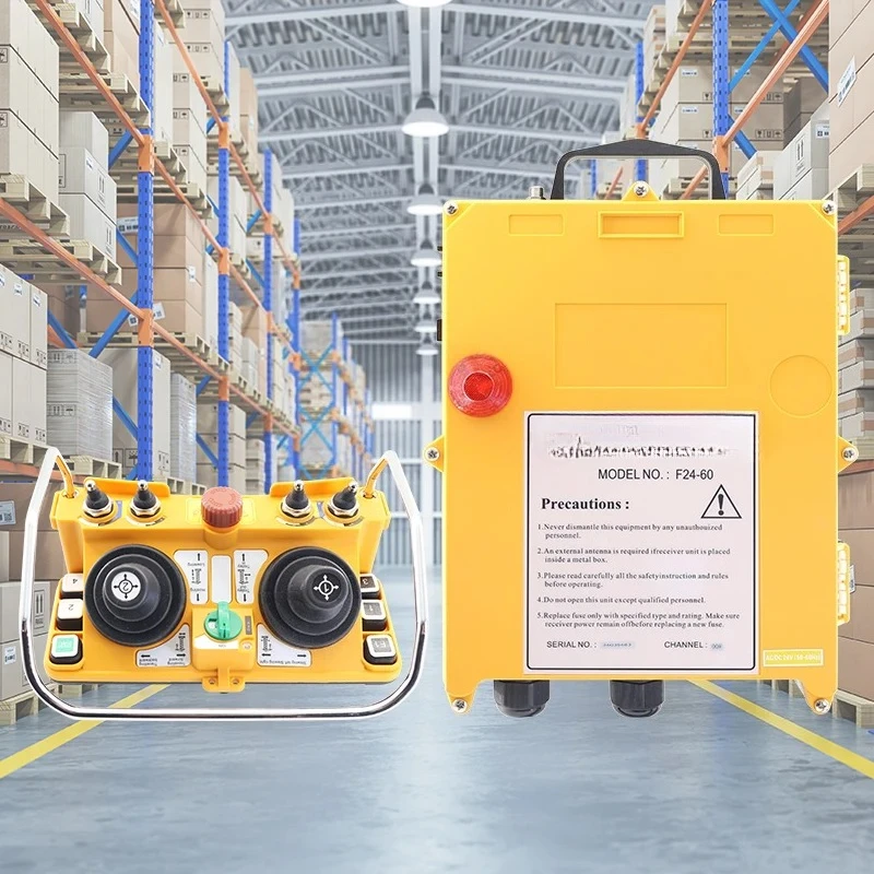 2026 SELL Hot Sale F24-60 Dual Joystick Wireless Industrial Remote Control IP65 Waterproof LED Indicator Light for Cranes