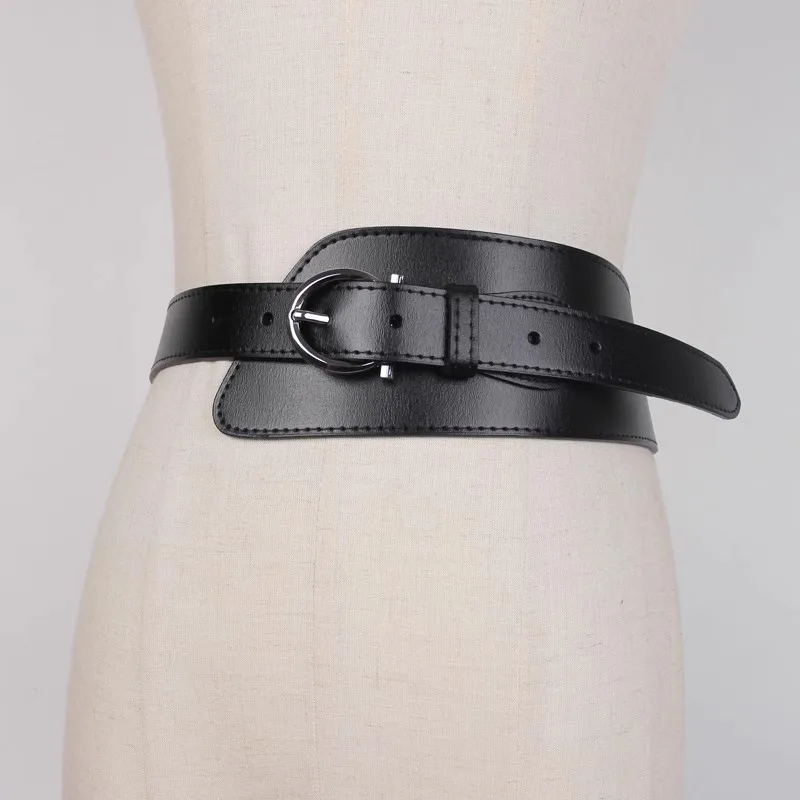 Women's Fashion PU Leather Corset Female Cummerbund Coat Waistband Dress Decration Wide Belt J1560