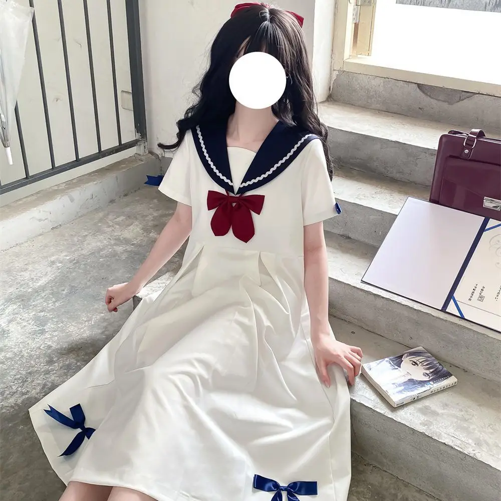 

Japan Jk Uniform Dress College Style Student Pleated Skirt Short Sleeves Women'S Spring And Summer