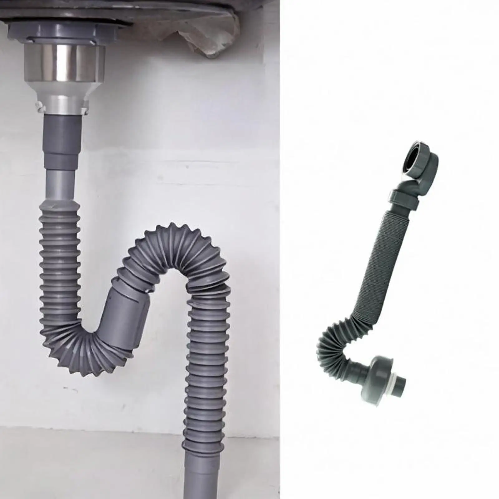 Bathroom Sink Drain P-trap Anti Odor Lightweight Adjustable Kitchen Sink Drain Hose for Bathroom Bathtub Restaurant Dorm Kitchen