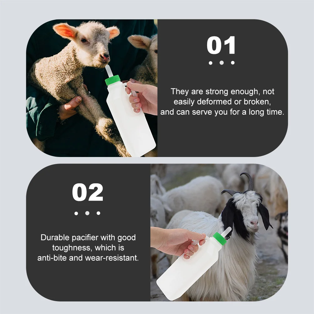 

2Pcs Durable Plastic Lamb Feeding Bottles Portable Nursing Bottle Large Capacity Calf Goat Supply Goat Bottle Calf Accessory