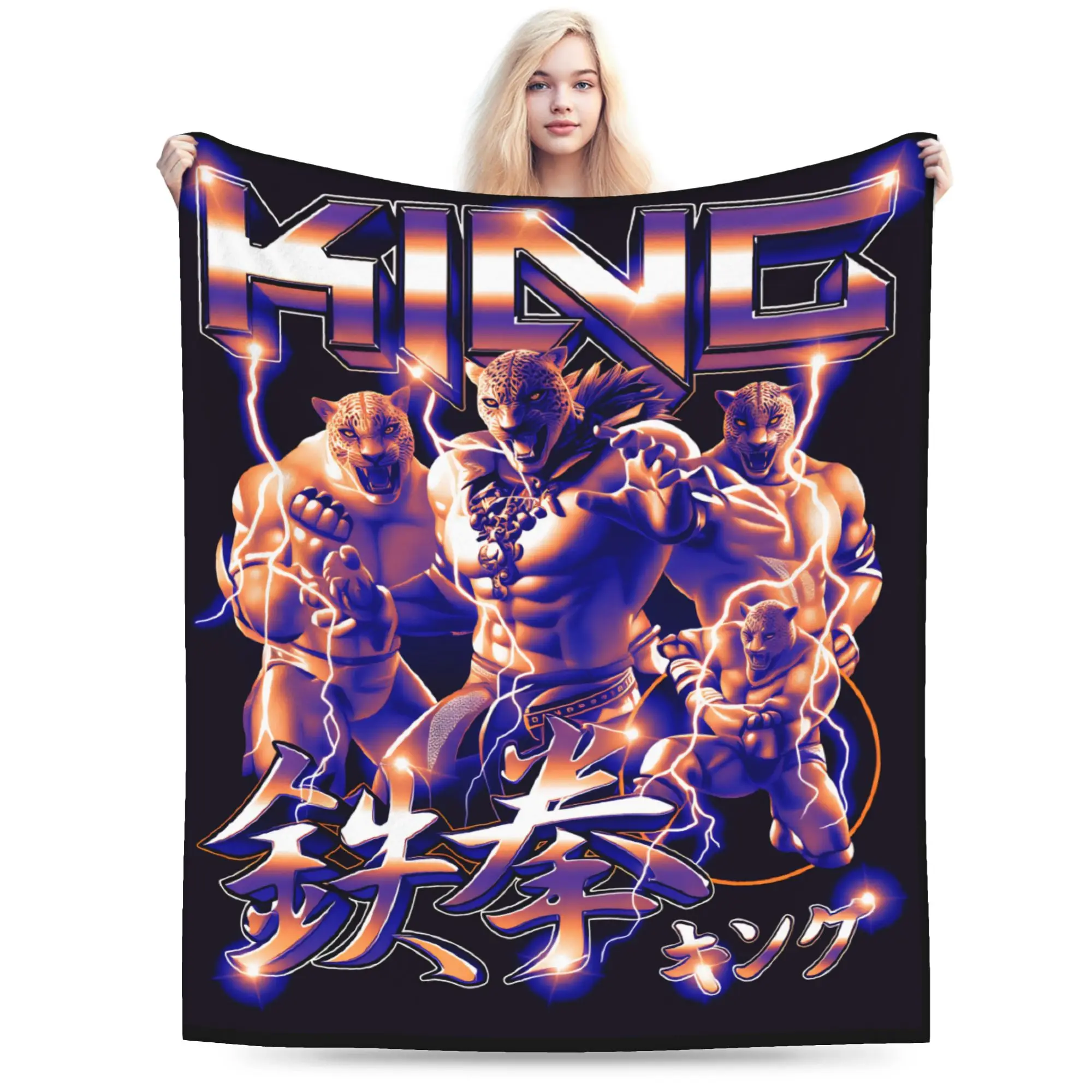 KING Bootleg Tekken 8 Plush Blanket Girls Boys  Flannel Throw Blanket For Home Decor Warm Customized Quality Bedspread Gift