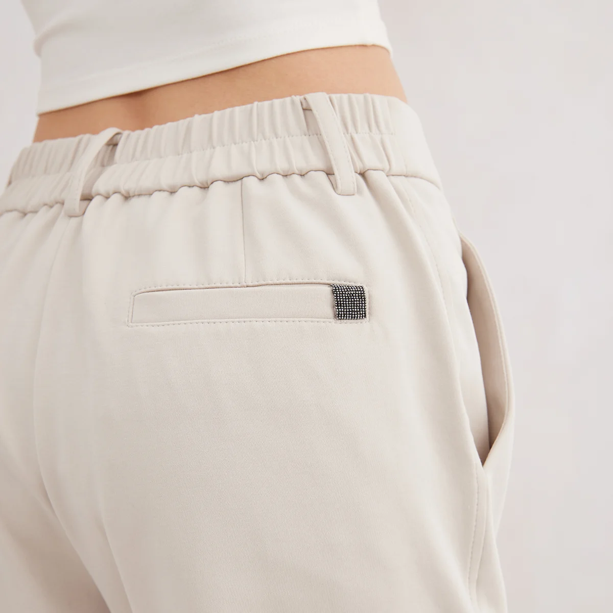 K3062W High quality luxury women\'s clothing 96% combed cotton sweatpants spring Trousers