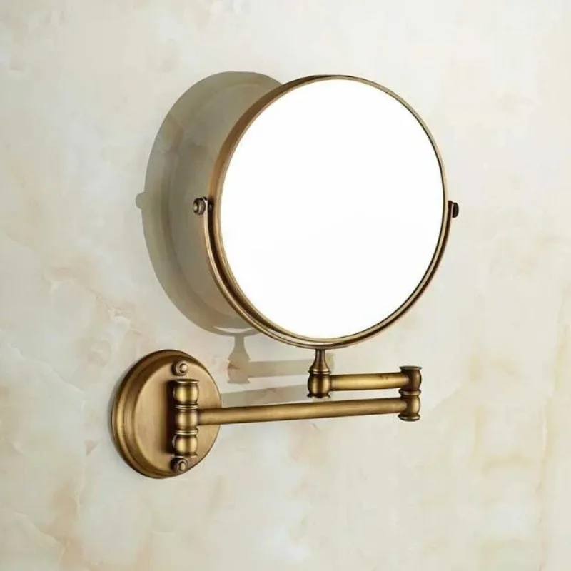 

wholesale and retail brass antique bronze 3 times 8' magnifying mirror brass material double faced make-up mirror