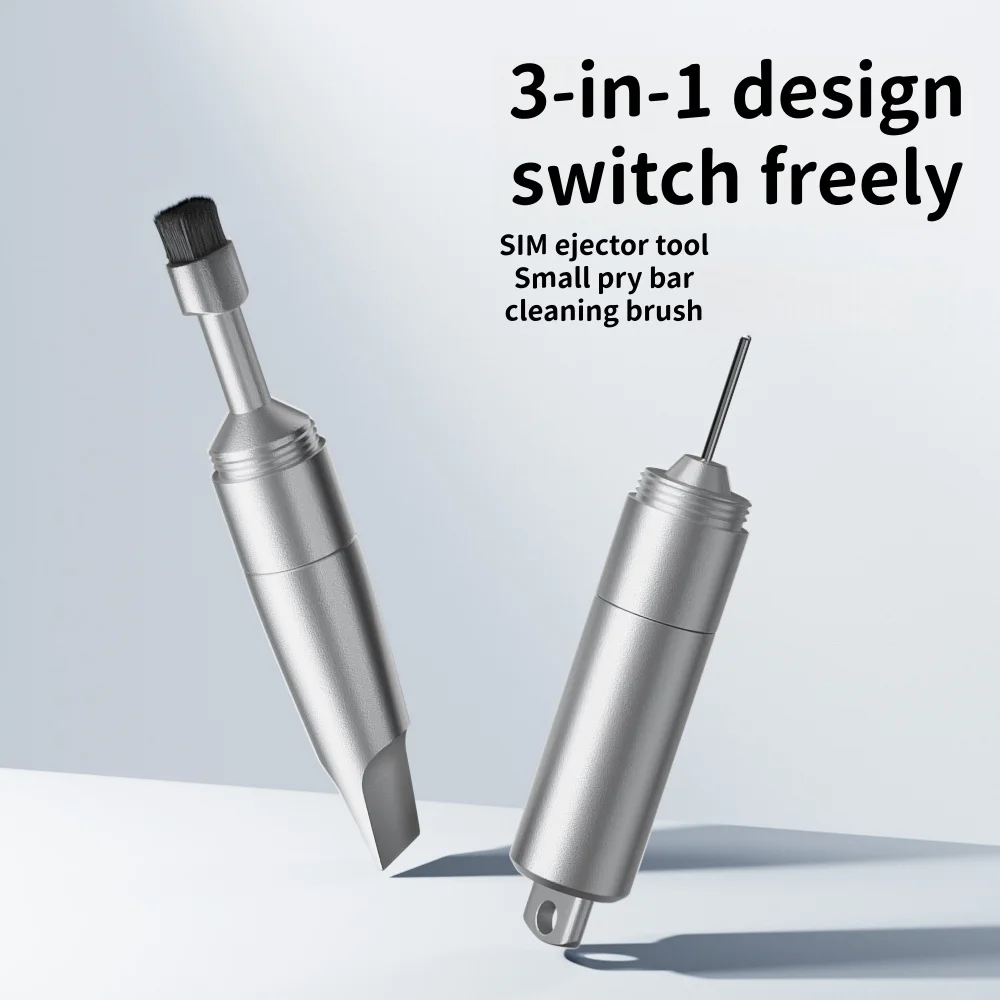 3 in 1 Multi-Functional Key Chain Package Opener Cleaning Brush SIM Card Removal Tool for iPhone Airpods