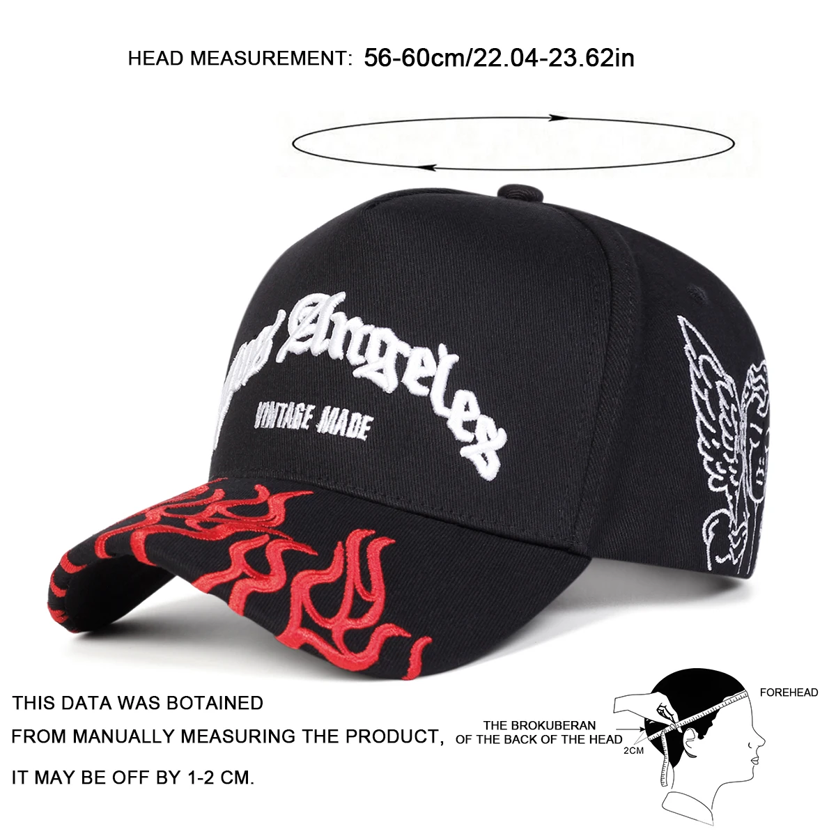 Unisex LOS ANGELES Flames Stickerei Baseball Caps Frühling Herbst Outdoor Einstellbare Casual Hüte Sonnenschutz Hut Sport Kappe – Detail 7