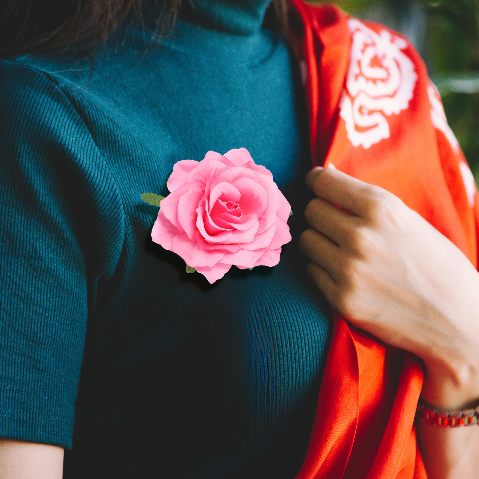 9 قطعة دبابيس بروش زهرة الورد مقاطع النسيج واقعية دبوس الشعر الزفاف حفل زفاف إكسسوارات الشعر دبوس الشعر قطع الرأس