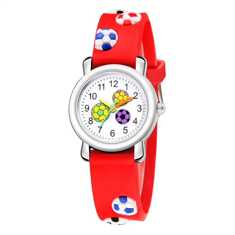 boys girls 3D football basketball dial sports wristwatch children quartz watch kids silicone clock