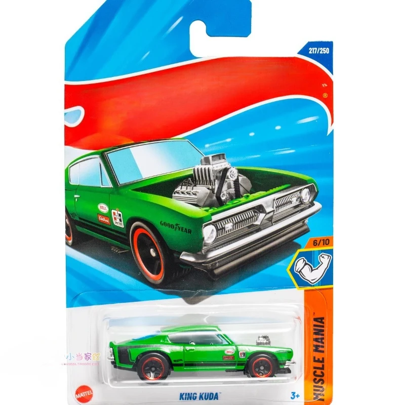 King Kuda Diecast Mini Car HW Art Cars Series King of Hearts Poker Themed White Alloy Art Toy Collectible Gift Collectors