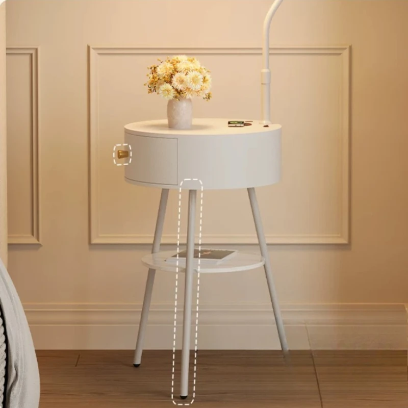 

Italian Drawer Nightstands Round White Classic Unique Storage Bedside Tables Modern Nordic Mesitas De Noche Bedroom Furniture