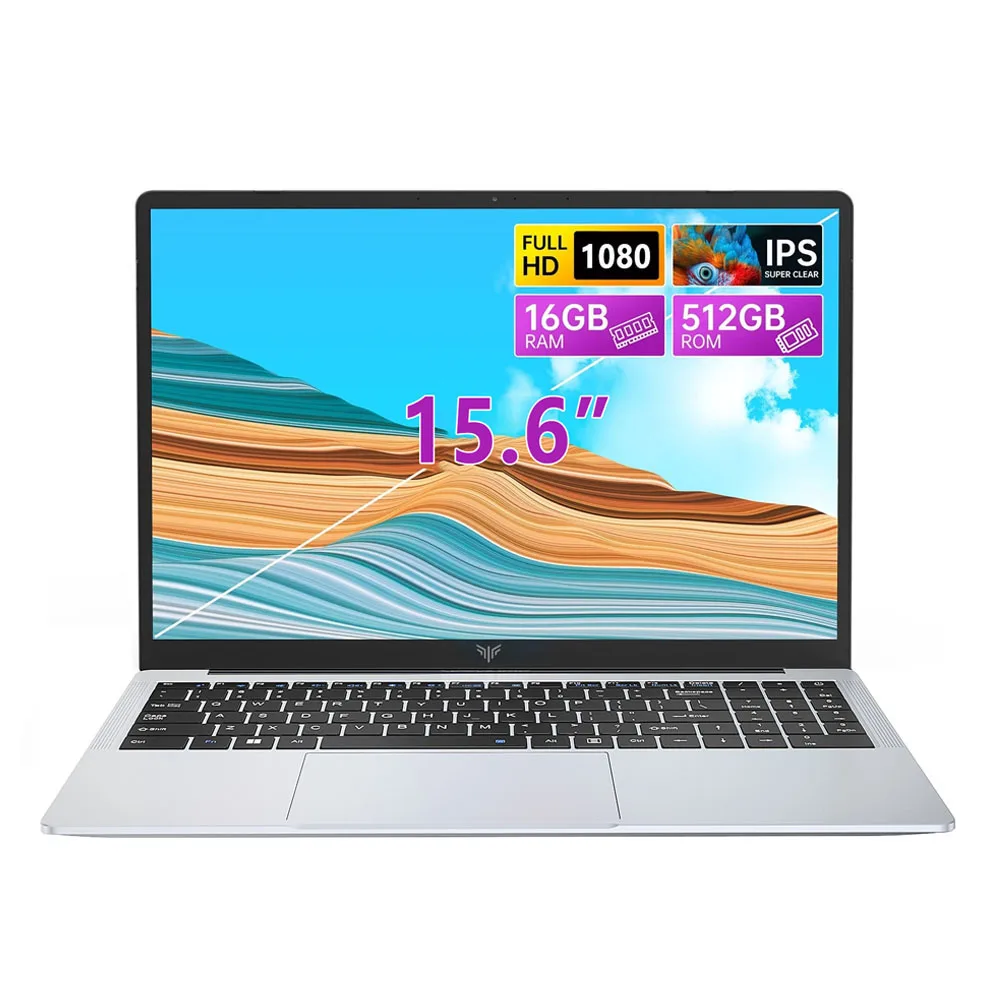 15,6-Zoll-Laptop 16 GB DDR4 512 GB SSD Intel Alder Lake N97 bis zu 3,4 GHz mit Windows 11 Pro