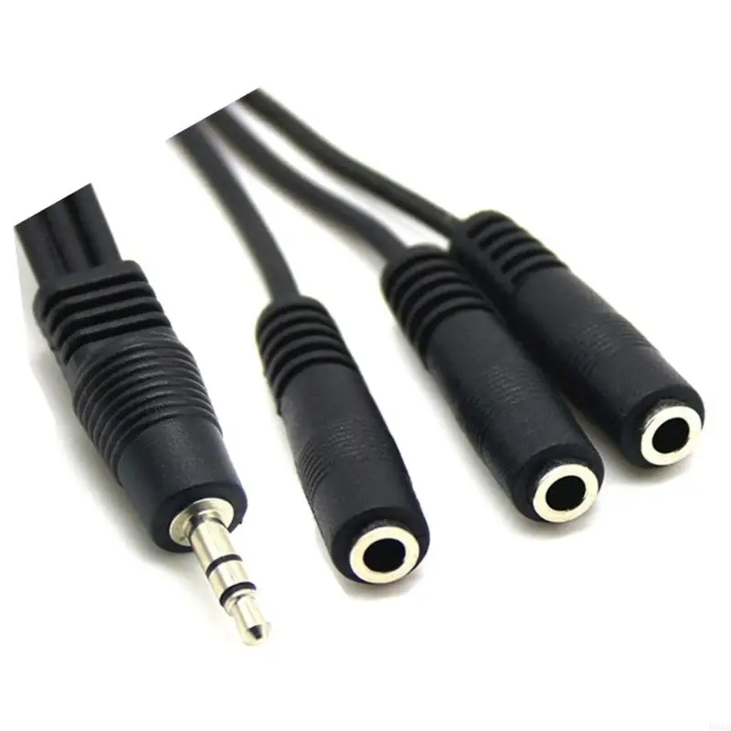 30cm 3.5mm Splitter Cable Cord with 3 Outputs Fluorescent PVC Housing