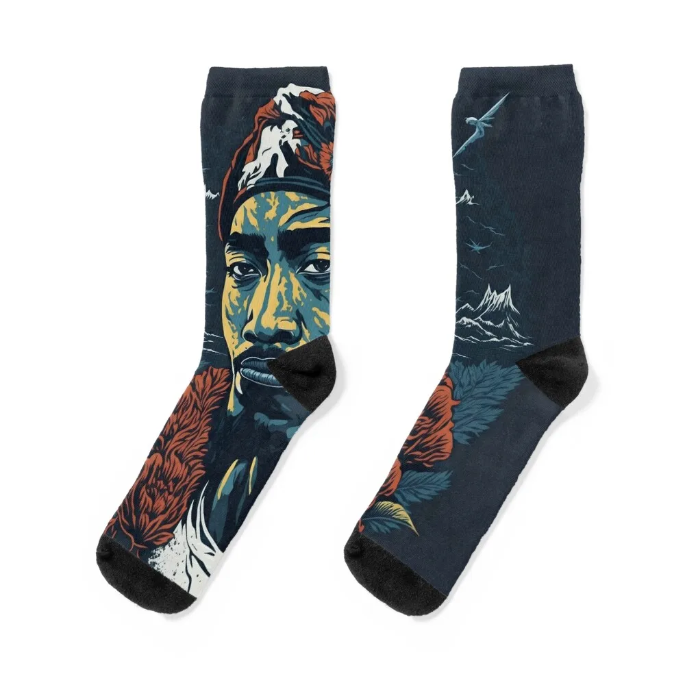 

2pac Socks professional running Novelties retro set Male Socks Women's
