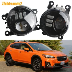 2 Pieces 60W H11Car Front LED Lens Fog Light 90MM Round Fog Lamp DRL For Subaru XV Crosstrek 2016 2017 2018 2019 2020 2021 2022