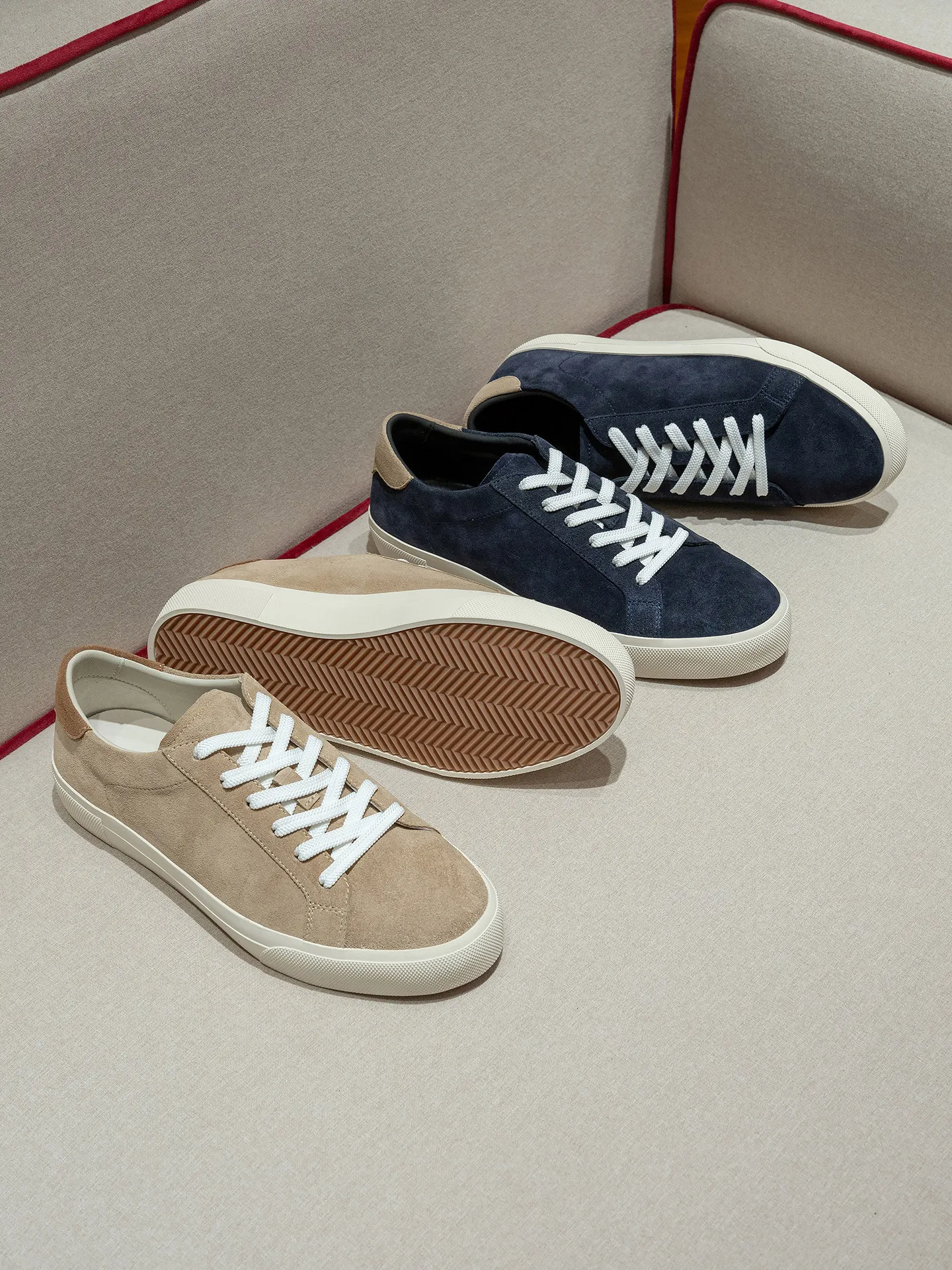 Cow velvet inner calfskin men's suede casual sports shoes