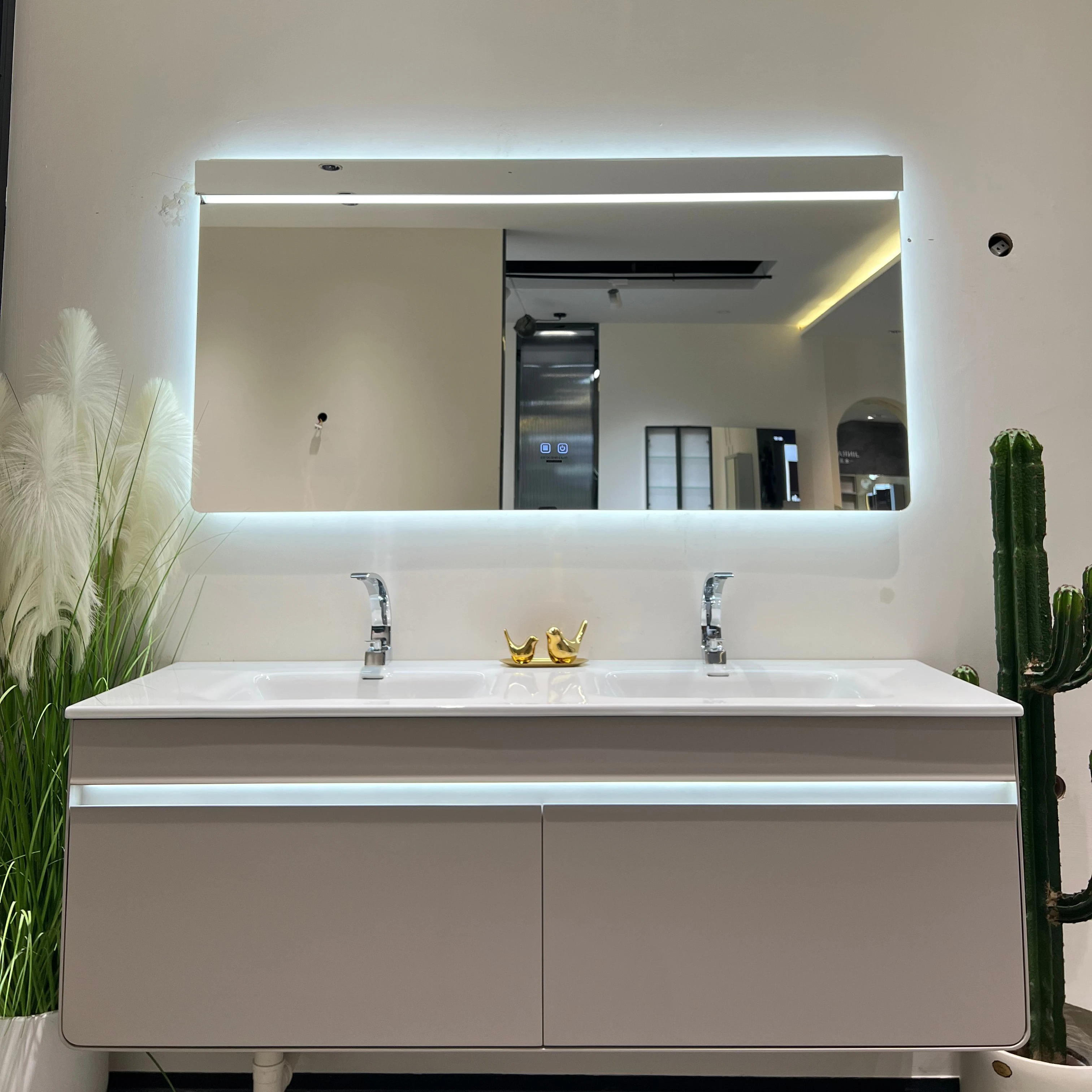 

2025 New Luxury 59-Inch Smart Mirror Cabinet Modern Bathroom Vanity With Double Sinks Customizable Noble Choice Package