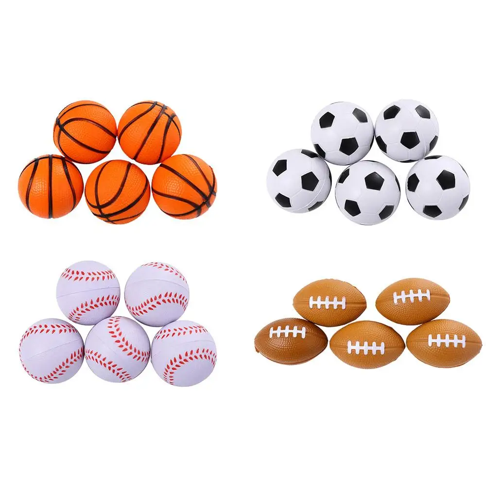 Pelotas hinchables suaves para niños, espuma de PU, Rugby, béisbol, Mini juguetes de baloncesto, pelota para apretar, pelotas de juguete divertidas, pelota de esponja de PU