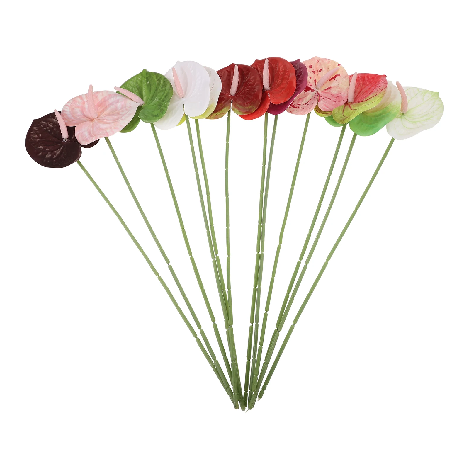 60cm Multicolor Artificial Anthurium Real Touch Simulation Plant  Rubber Photo Props Flower Arrangement Home Decoration Crafts