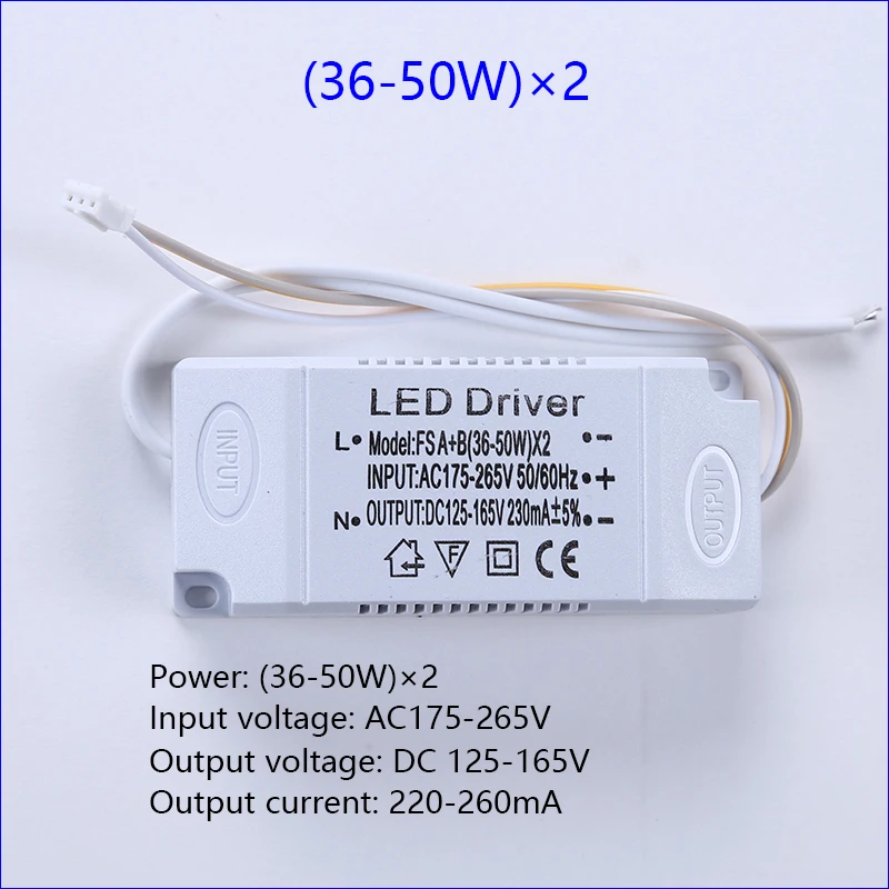 LED Driver 3 colors Adapter For LED Lighting AC220V Non-Isolating Transformer For LED Ceiling Light  12-24W/24-40W/36-50W