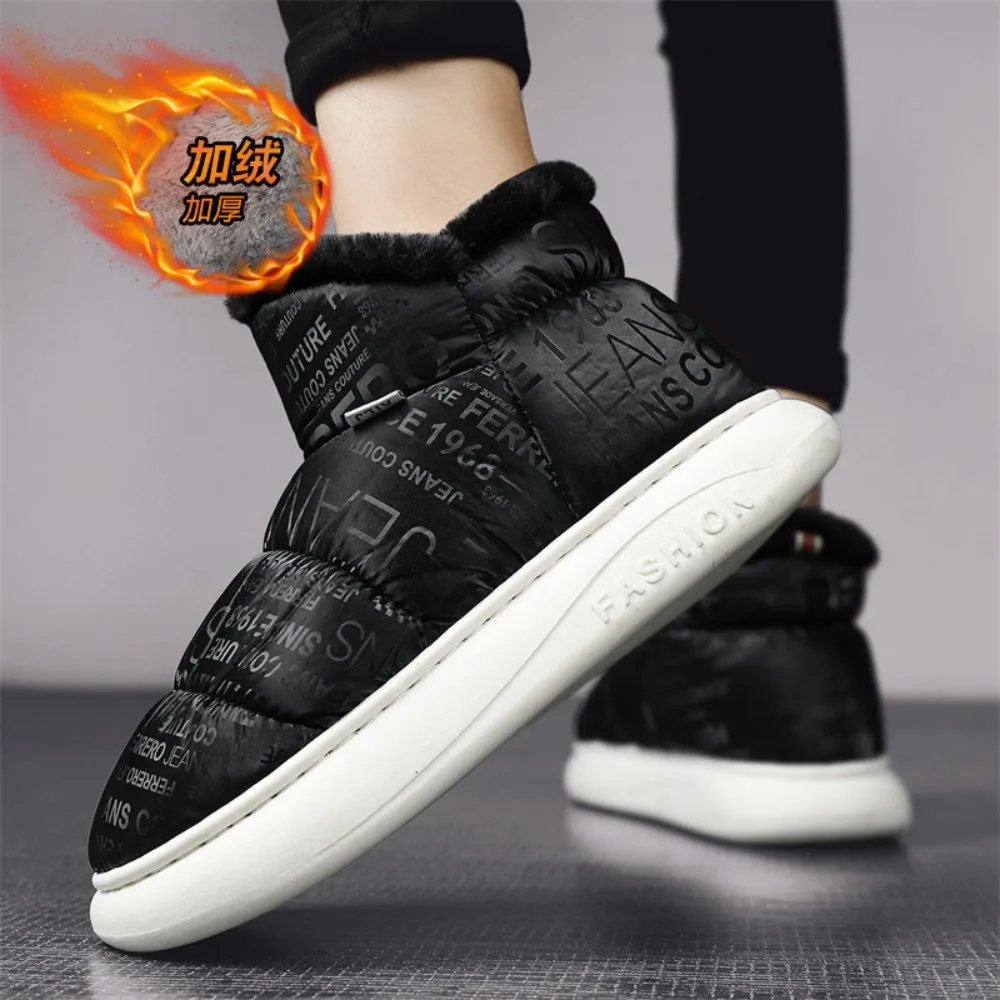 

​2025 Winter Waterproof Men's Snow Boots Fur-Lined Thickened Plush Insulated Cotton Shoes for Cold Anti-Slip Waterproof Design​