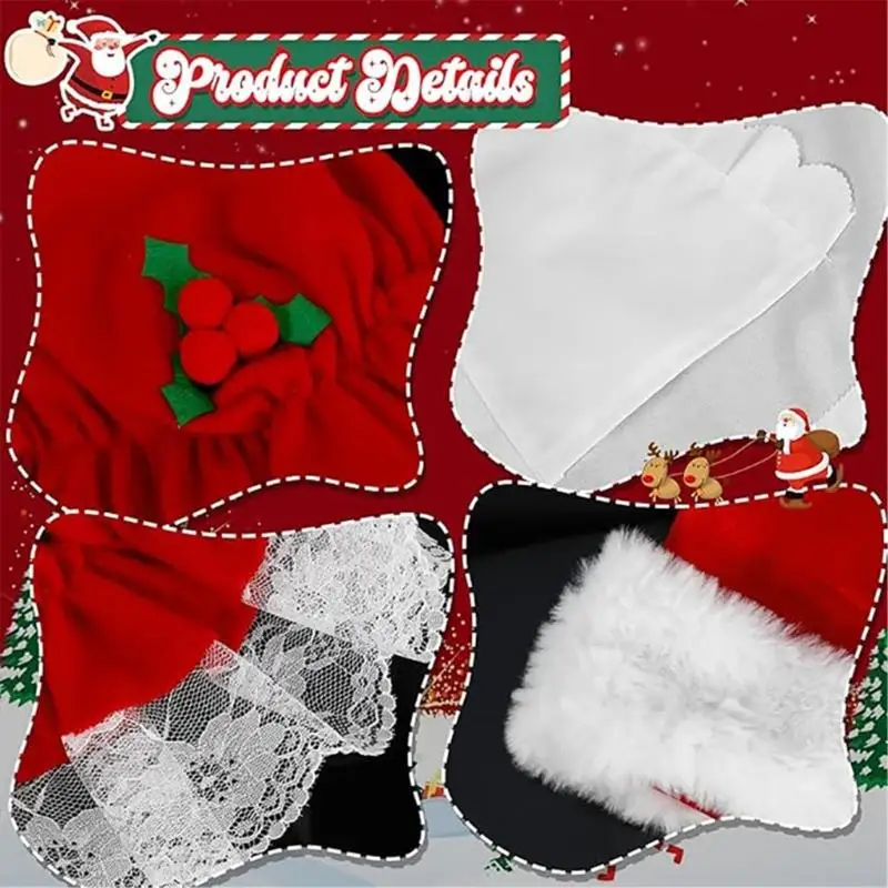Seasonal Party Costume with Curly White Costume Necklace, Costume Glasses, Apron, Gloves and Red Bonnet for 6XDA