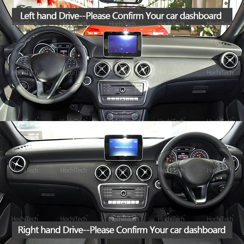 Imagen 2 del producto Para Mercedes Benz Clase A W176 2013-2018 alfombrilla antideslizante de cuero de gamuza cubierta de salpicadero de coche alfombrilla protectora LHD RHD