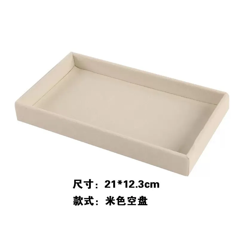 Samt-Schmuckdisplay Exquisiter Schmuckhalter Tragbarer Ring-Ohrringe-Halsketten-Organizer Aufbewahrungsbox Organizer-Fächer Beige