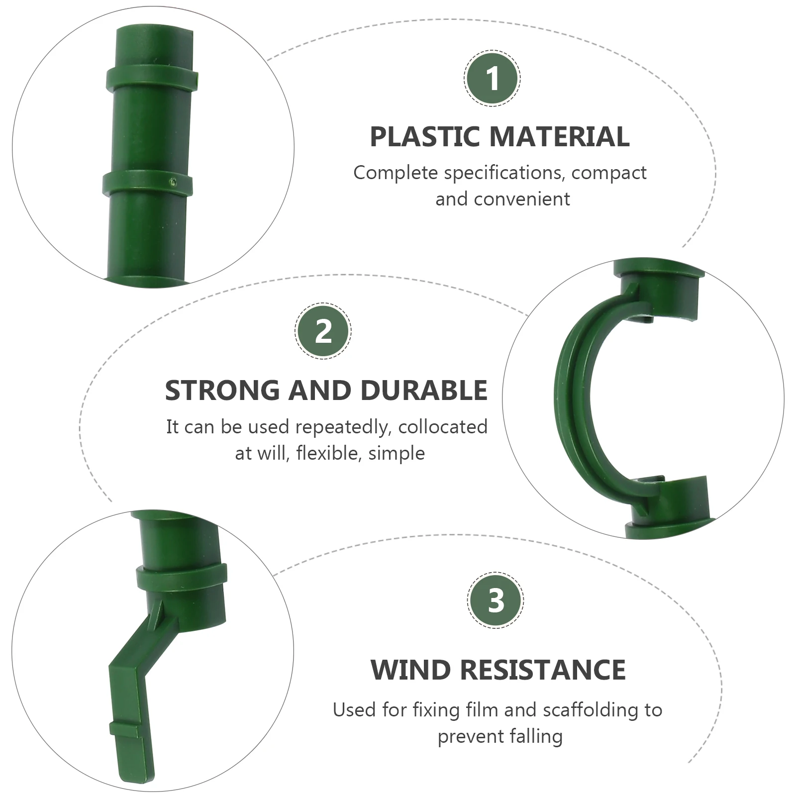 

20Pcs Greenhouse Clamps Strong Plastic Clips for Film Netting Tunnel Shade Cloth Row Cover Support Greenhouse Clamp