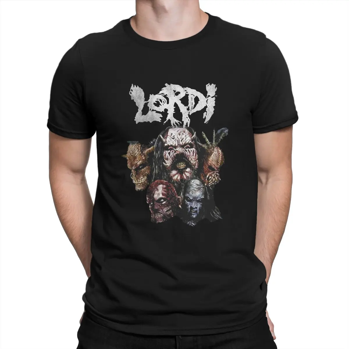 Lordi Metal Man TShirt Concert Masked Monster Horror Fashion T Shirt Harajuku Streetwear Hipster