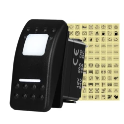 12V 20A White Led SPST DPDT Rocker Switch ON OFF/ (ON) OFF (ON) Latching / Momentary Button For Carling Can Am Mavericks Lightin