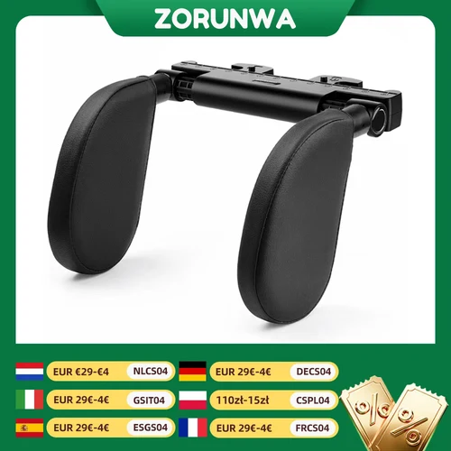 Imagen 1 del producto Ergonómico 360 ° Almohada cervical automática ajustable con espuma viscoelástica y almohadillas laterales, reposacabezas para dormir con un solo clic para viajes en coche, BMW Benz