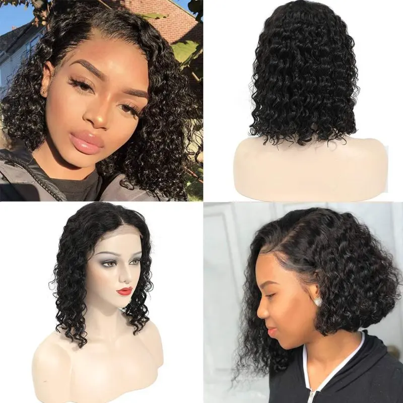 Deep Wave 13x4 lace Front Wigs For Women 13x6 Curly Bob Wigs Pre Plucked Brazilian 5x5 Closure Wigs