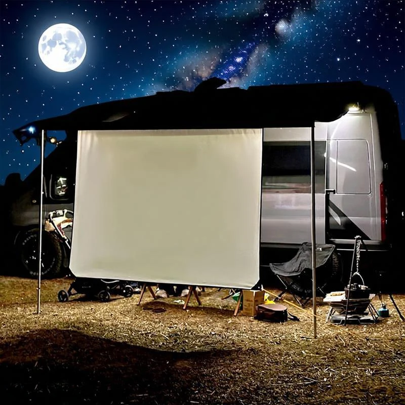 

Large Size 2x1.5M Campervan Projector Screen Kits With C Channel Awning Bead Beder For Fiamma Dometic Awning Caravan Motorhome