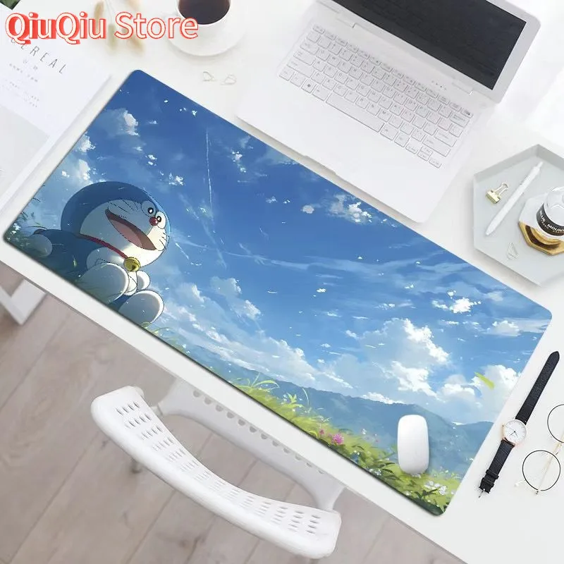 Tấm lót Bàn máy tính dễ thương hoạt hình học sinh cỡ lớn Tấm lót bàn Chuột Cỡ Lớn văn phòng màu xanh lam