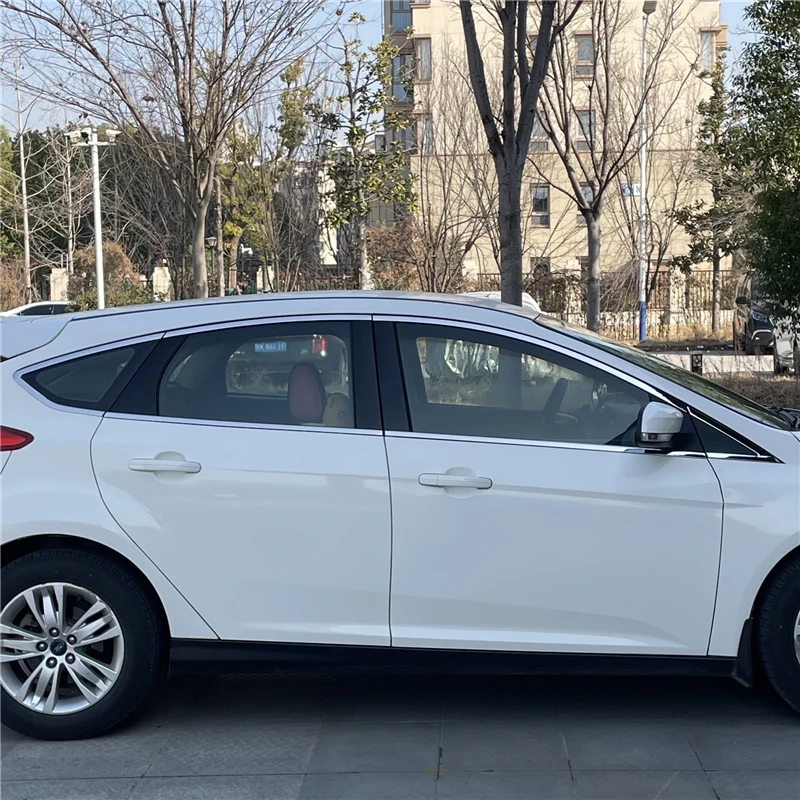 

WELKINRY For Ford Focus C346 3rd Generation 2012-2018 Mk III Stainless Steel Car Body Door Full Window Frame Cover Trim