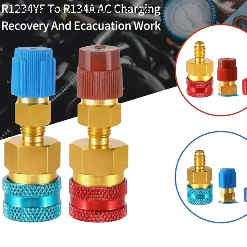 【MO】R1234YF To R134A Quick Connectors Adapter For Car AC Car Accessories Tools A/C Refrigerant Fluorinated Liquid Connector