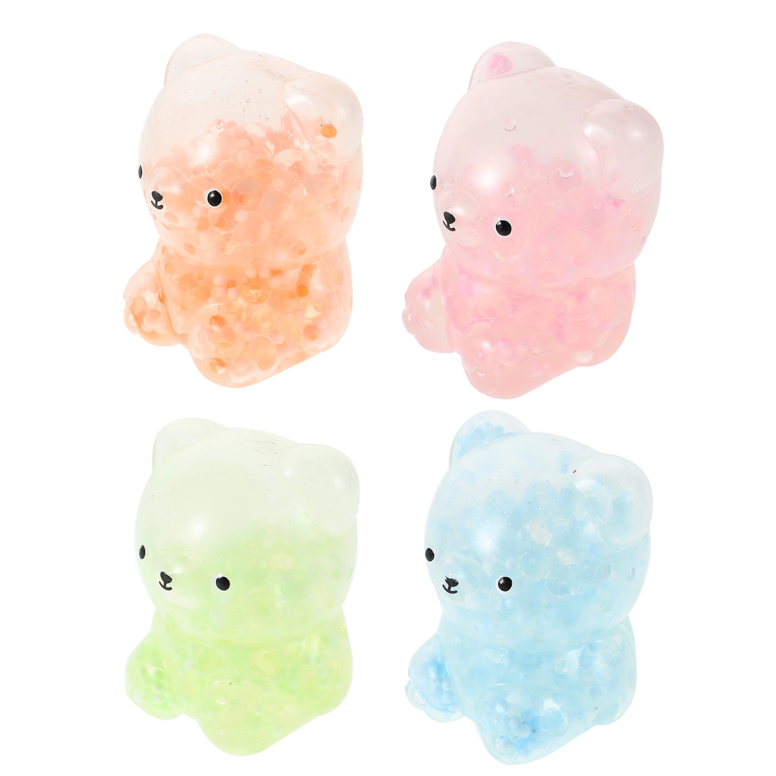 4pcs Bear Relief Animal Figures Stretchy Sensory Bear Set Kids Squeeze Toy For Kids Adults Easter Party Favors