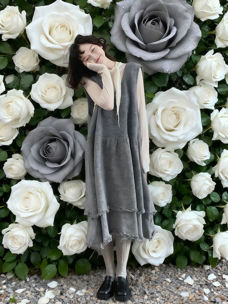 

Комплект из топа с длинным рукавом и жилета в корейском стиле для женщин больших размеров: уникальная и привлекательная повседневная одежда для весеннего сезона