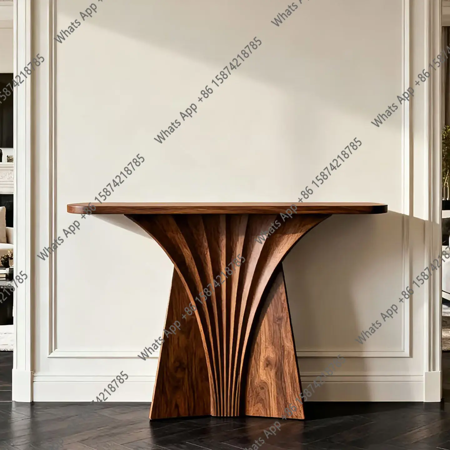 North American black walnut entrance table, living room high-end all solid wood end view table, light luxury entrance table