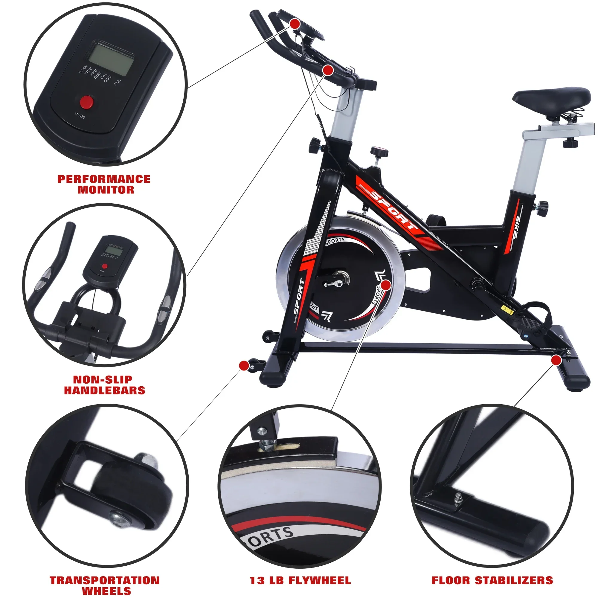 High Quality Steel Spinning Bicycle Indoor Cycling Trainer for Home Gym Exercise and Fitness Similar to Gym Equipment