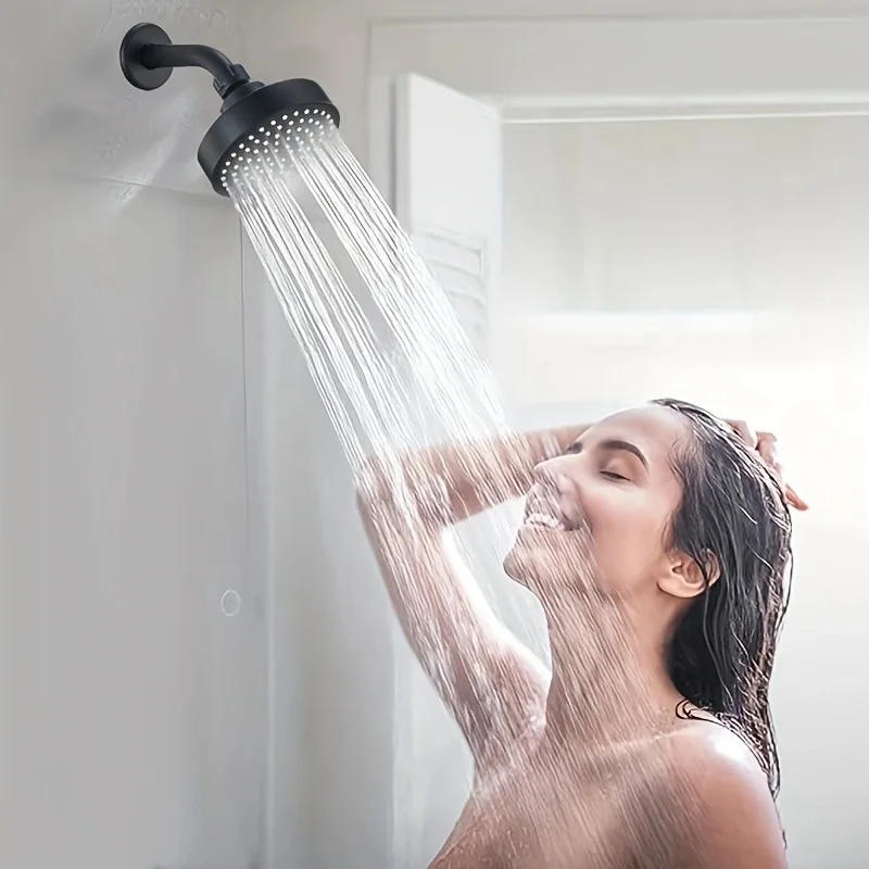 4 inches Mini Wall Mounted Rainfall Shower Head High Pressure Top Sprayer Silver Black Grey Abs Showerhead Bathroom Accessories