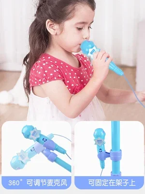 Disney girls princess Frozen Karaoke Lights Songs Toy Musical Instrument Microphone Singing Instrument  music toys